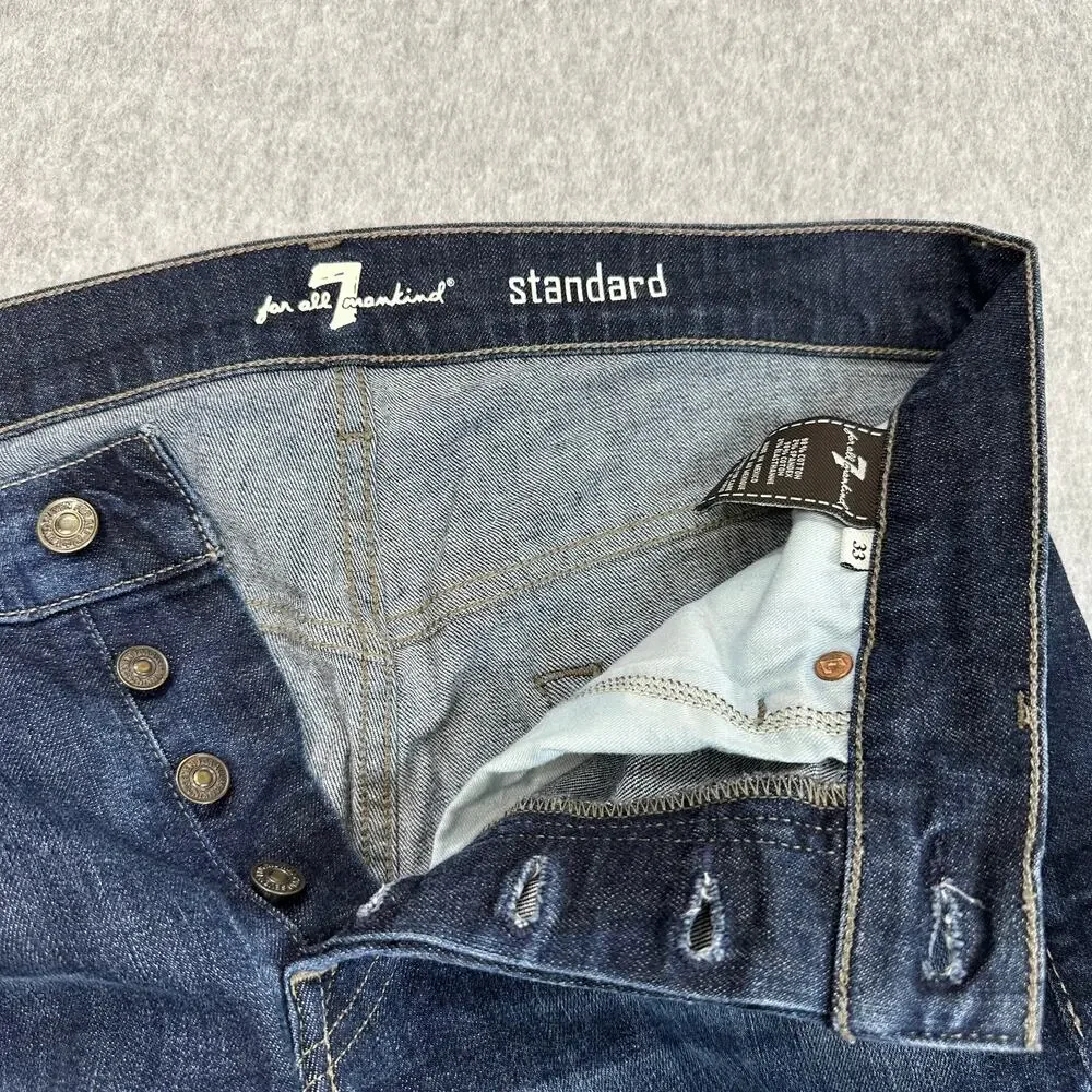 7 For All Mankind Jeans Mens 33 Standard Fit Denim Straight Relaxed Button Fly